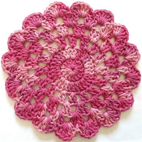 #297 Rose In Bloom Crochet Dishcloth - Maggie Weldon Maggies Crochet