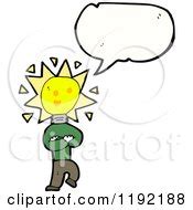 Cartoon of a Lightbulb Person Thinking - Royalty Free Vector Illustration by lineartestpilot ...
