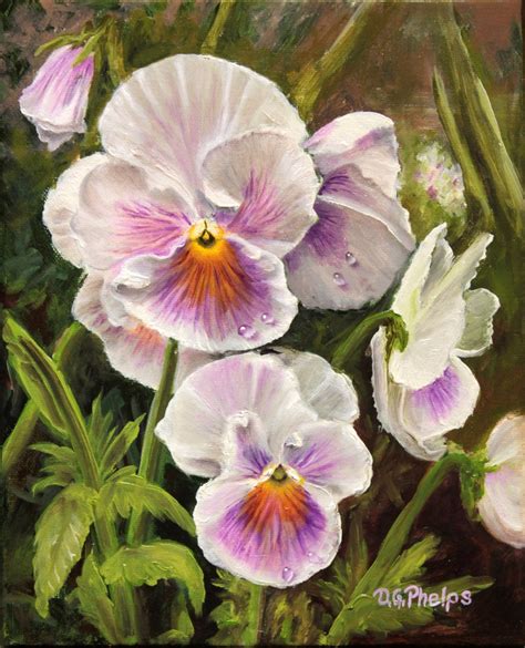 pansies pansy flower painting wedding gift artwork for