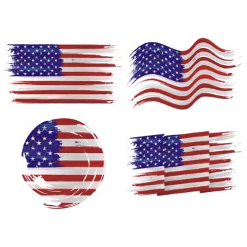 American Flag Paint Stroke On Transparent Background Vector, American Flag, Flag Of America, Usa ...