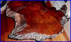Antique Old Growth Redwood Burl Wood Coffee Table Collectible Vintage ...