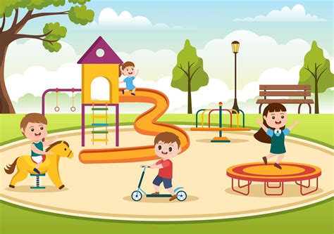 Children Playground with Swings, Slide, Climbing Ladders and More in ...