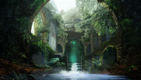 fantasy, Thicket, Water, Arch, People, Art, Ruins Wallpapers HD / Desktop and Mobile Backgrounds