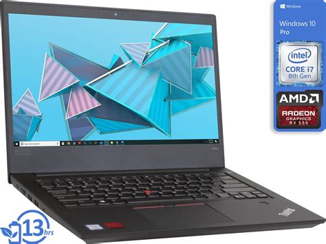 Lenovo ThinkPad E480 Gaming Notebook, 14" IPS FHD Display, Intel Core i7-8550U Upto 4.0GHz, 16GB ...