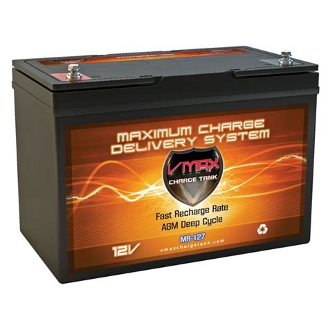 VMAX MR127-100 12V 100Ah AGM Deep Cycle Marine Battery for 12 Volt 55 ...