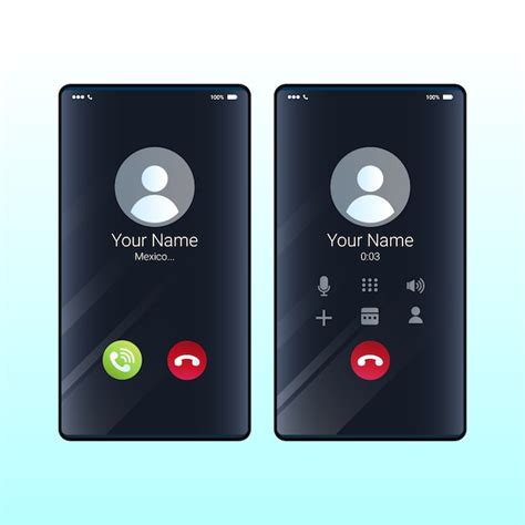 Free Vector | Phone call screen interface illustration