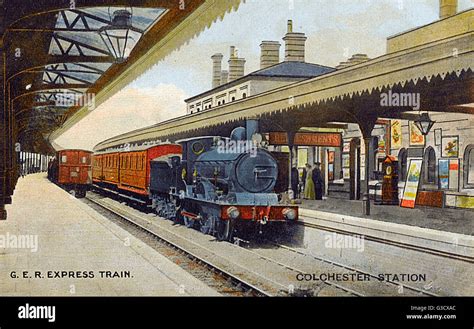 Colchester Railway Station - G.E.R. Express Train Date: circa 1903 Stock Photo - Alamy