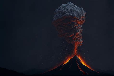 Premium AI Image | volcano eruption with smoke and fire isolated with ...