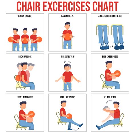 Chair Gym Exercises - 10 Free PDF Printables | Printablee