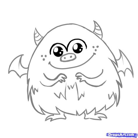 Cute Monster Coloring Page - Coloring Home