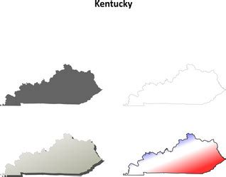 Map of kentucky with regions Royalty Free Vector Image