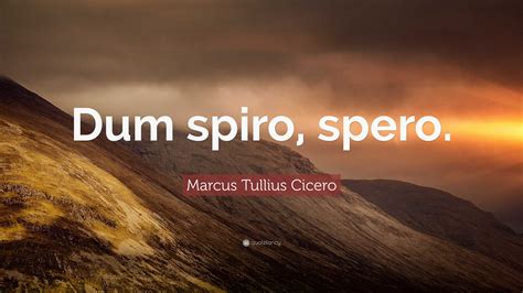 Marcus Tullius Cicero Quote: “Dum spiro, spero.”