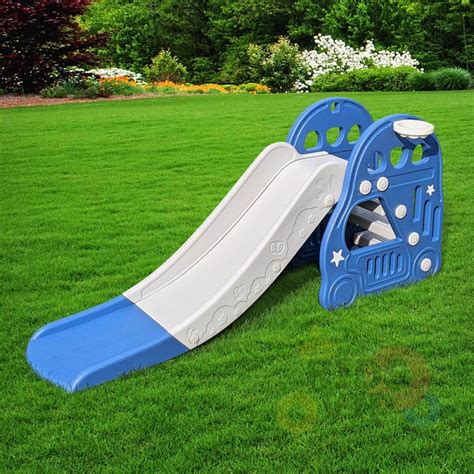 Kids and Toddlers Indoor/ Outdoor Slide with Ball frame Car Edition