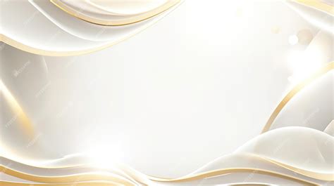 Premium Photo | White and gold waves background with a white background