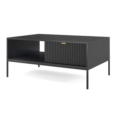 Napa Wooden Coffee Table With 1 Drawer In Matt Black | Furniture in Fashion