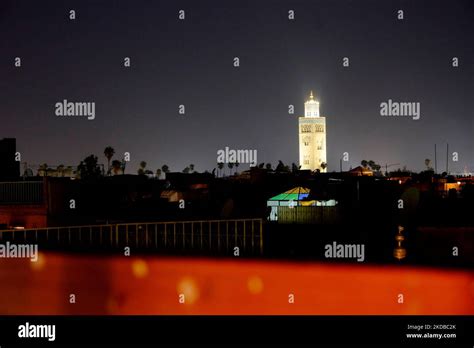 Koutoubia Mosque at night Stock Photo - Alamy