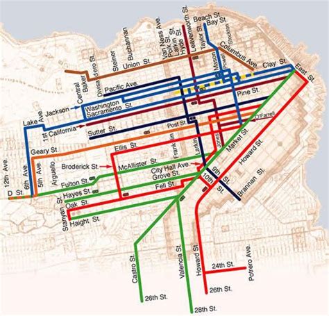 San Francisco Cable Car Map | San Francisco Cable Car Lines at the ...