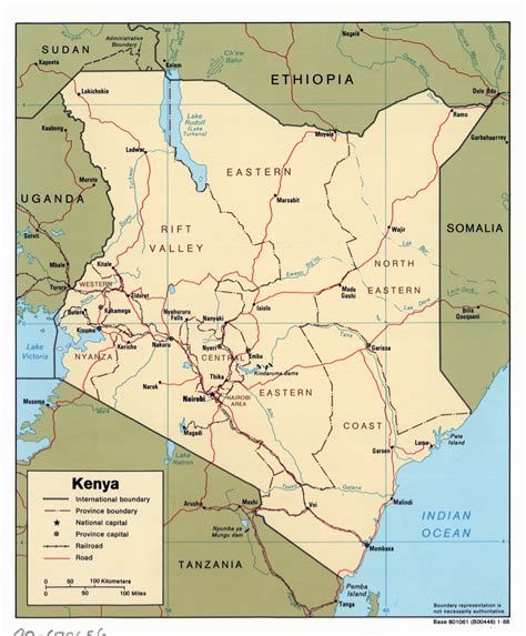 Large Detailed Political Map Of Kenya With Roads Major Cities And Images