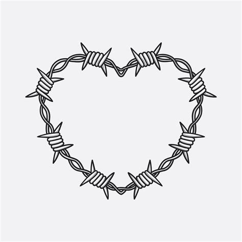 Vector illustration of barbed wire heart 23810800 Vector Art at Vecteezy