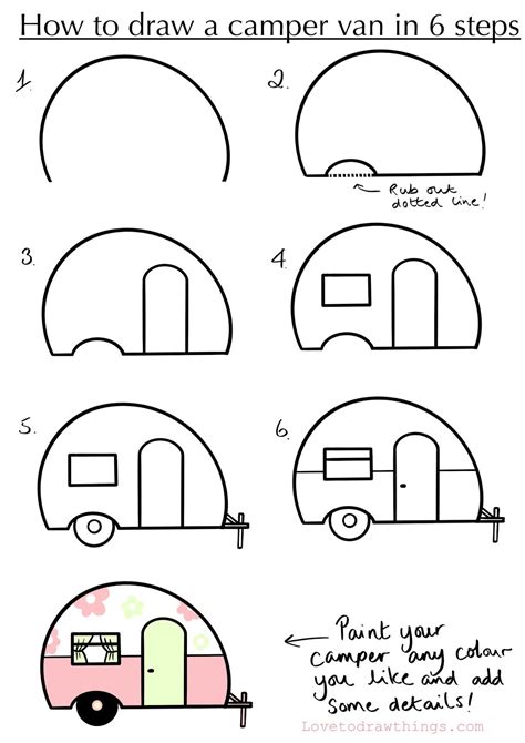 How To Draw A Camper Step By Step