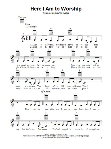 Here I Am To Worship | Sheet Music Direct