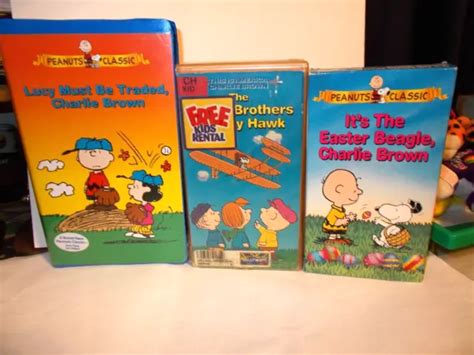 3 CHARLIE BROWN Vhs Tapes 1988-Wright Brothers ,2003-Lucy Traded & 1994 Easter $13.99 - PicClick