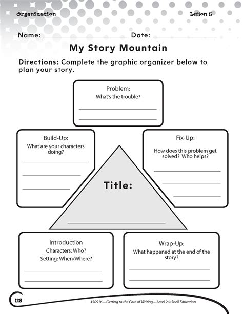 Story Mountain Worksheet for Second Grade Writing