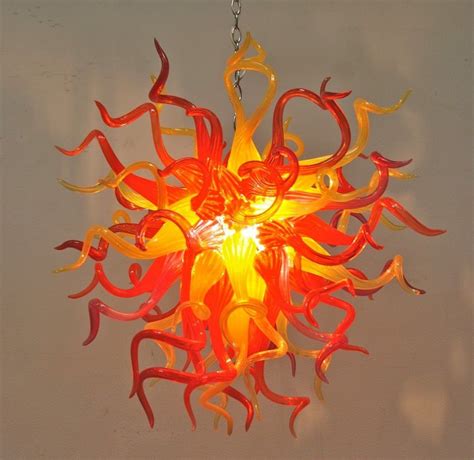 Luxury red and yellow handmade chandelier lighting for living room ...