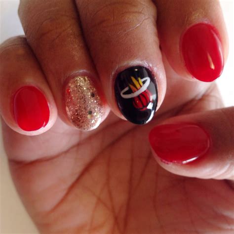 Miami heat nail art design Miami Heat, Nail Art Designs, Nails, Sports, Finger Nails, Hs Sports ...