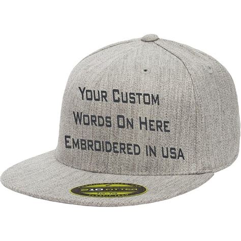 Custom Flexfit 210 Personalize Hat Add Your Own Text Embroidered Fitted ...