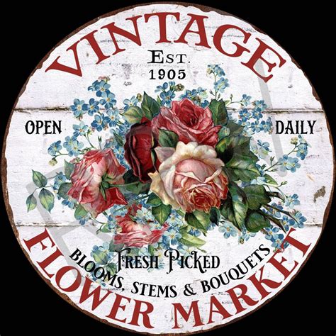 Vintage Flower Market Sign, Farmer's Market Fresh Flowers Wreath Sign, Farmhouse Sign, Fresh ...