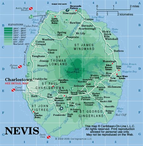 Nevis Map - ToursMaps.com