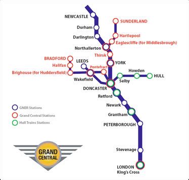 Grand Central / Grand Northern train rail maps