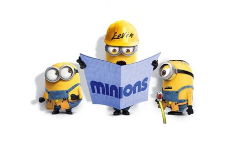 Wallpaper cinema, yellow, Kevin, movie, film, workers, Minions, belt, gloves, pearls, Minion ...