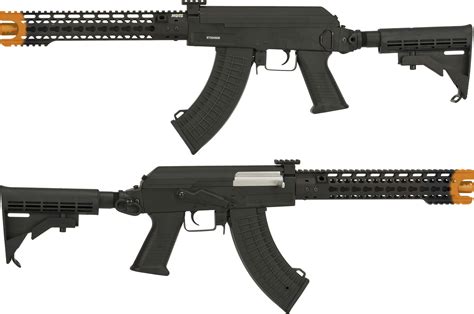 Evike Custom AK Hybrid Full Metal AK47 Airsoft AEG with 12.5" MOTS Breacher Keymod Rail: Buy ...