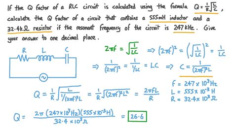 Question Video: Calculating the Q Factor of an RLC Circuit | Nagwa