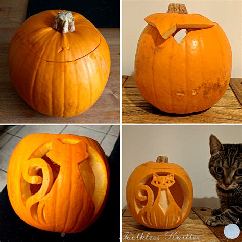 Toothless Knitter: Halloween Cat Pumpkin Carving