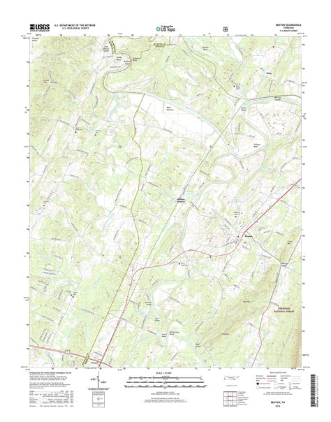 MyTopo Benton, Tennessee USGS Quad Topo Map