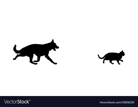 A Dog Chasing After A Cat