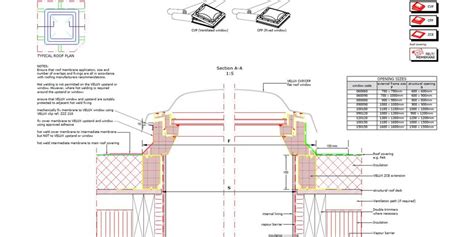 VELUX flat roof window drawings