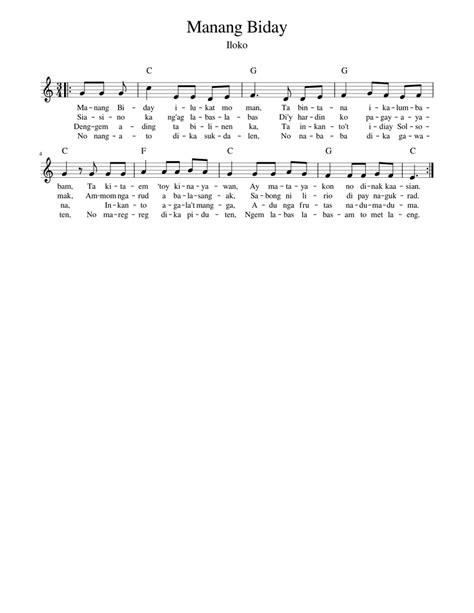 Manang Biday Sheet music for Piano (Solo) Easy | Musescore.com