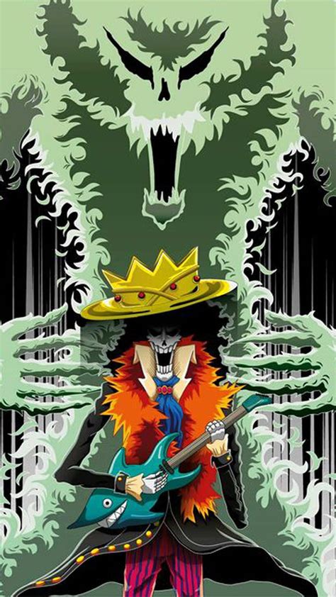 a cartoon character with a guitar in front of a monster like creature holding an electric guitar