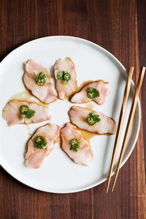 Yellowtail Sashimi with Serrano & Ponzu - Cooking with Cocktail Rings