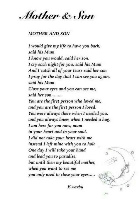 Pin by Becky Vechera on gemis | My son quotes, Grieving quotes, Mother ...