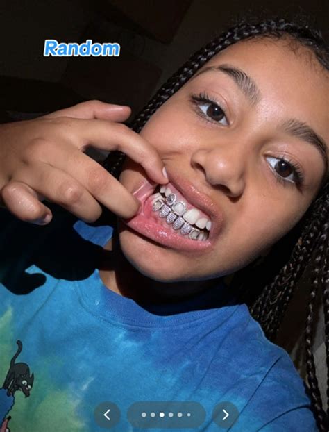 North West Reveals She Got Diamond Grills After Dad Kanye Debuted His Titanium Teeth! - Perez Hilton