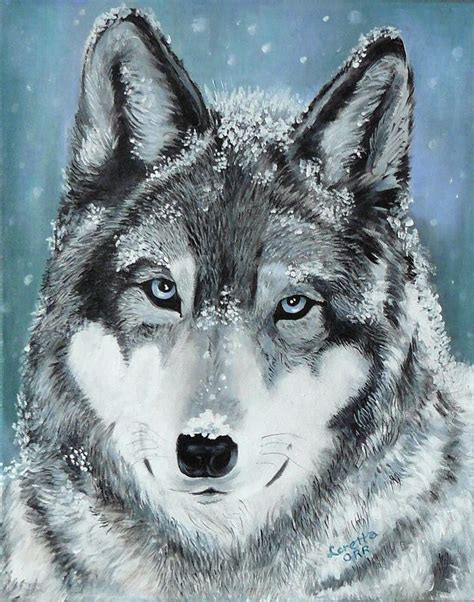 Grey Wolf Painting