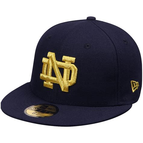 New Era Notre Dame Fighting Irish Navy Metallic Logo Basic 59FIFTY ...