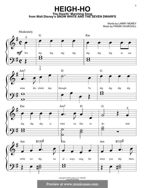 Heigh-Ho by F. Churchill - sheet music on MusicaNeo