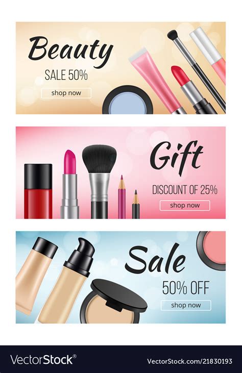 Banners of cosmetics design template Royalty Free Vector