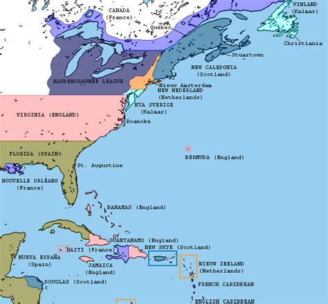 Colonial Possessions and claims in North America, ca. 1700 ...